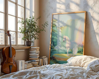 Unicorn Printable Art, Fantasy Wall Decor, Digital Download for Kids Room, Whimsical Nursery Artwork, Cute Unicorn Print