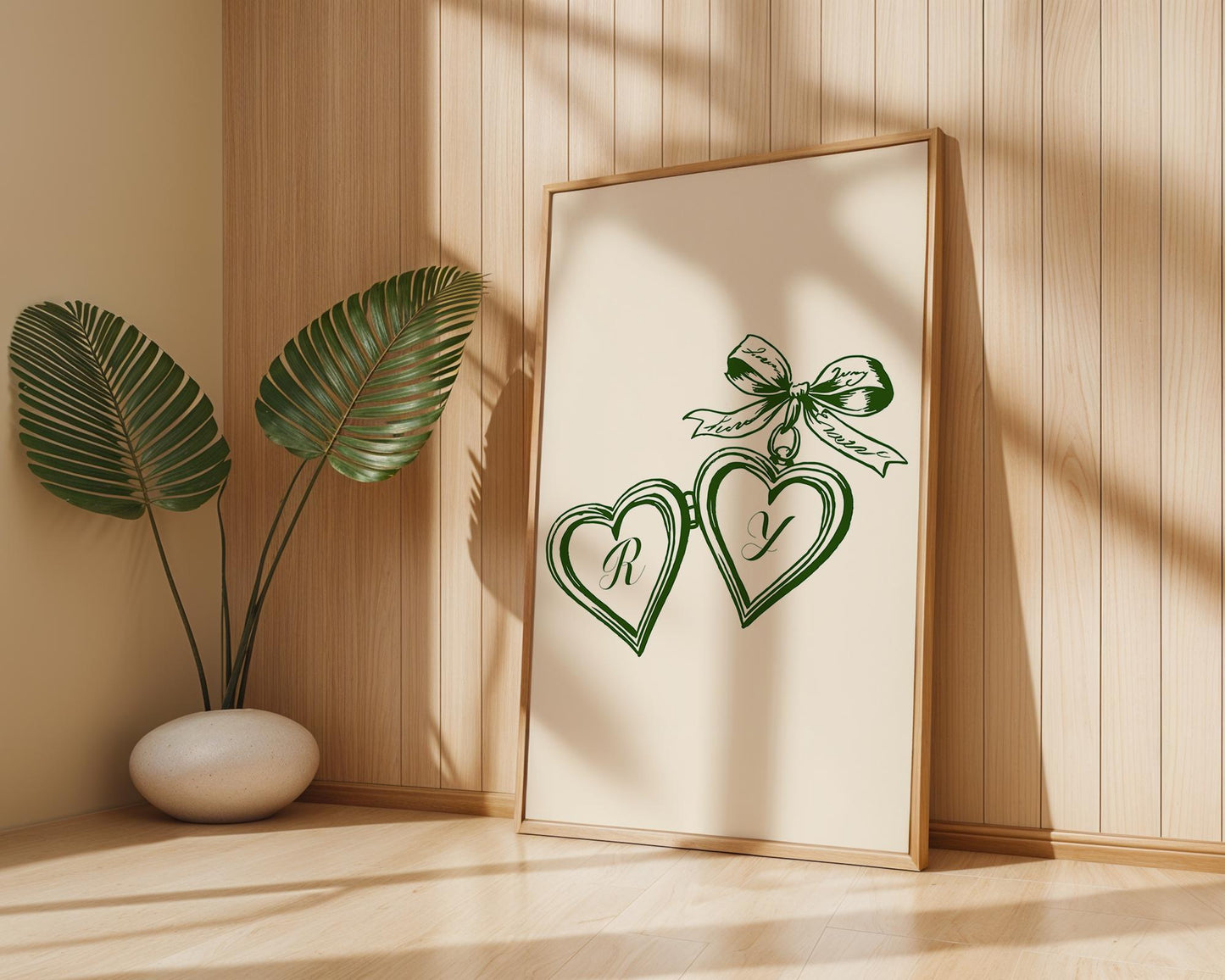 Custom Couples Initial Locket Art Print