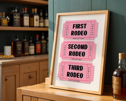 First Rodeo Ticket Art Print