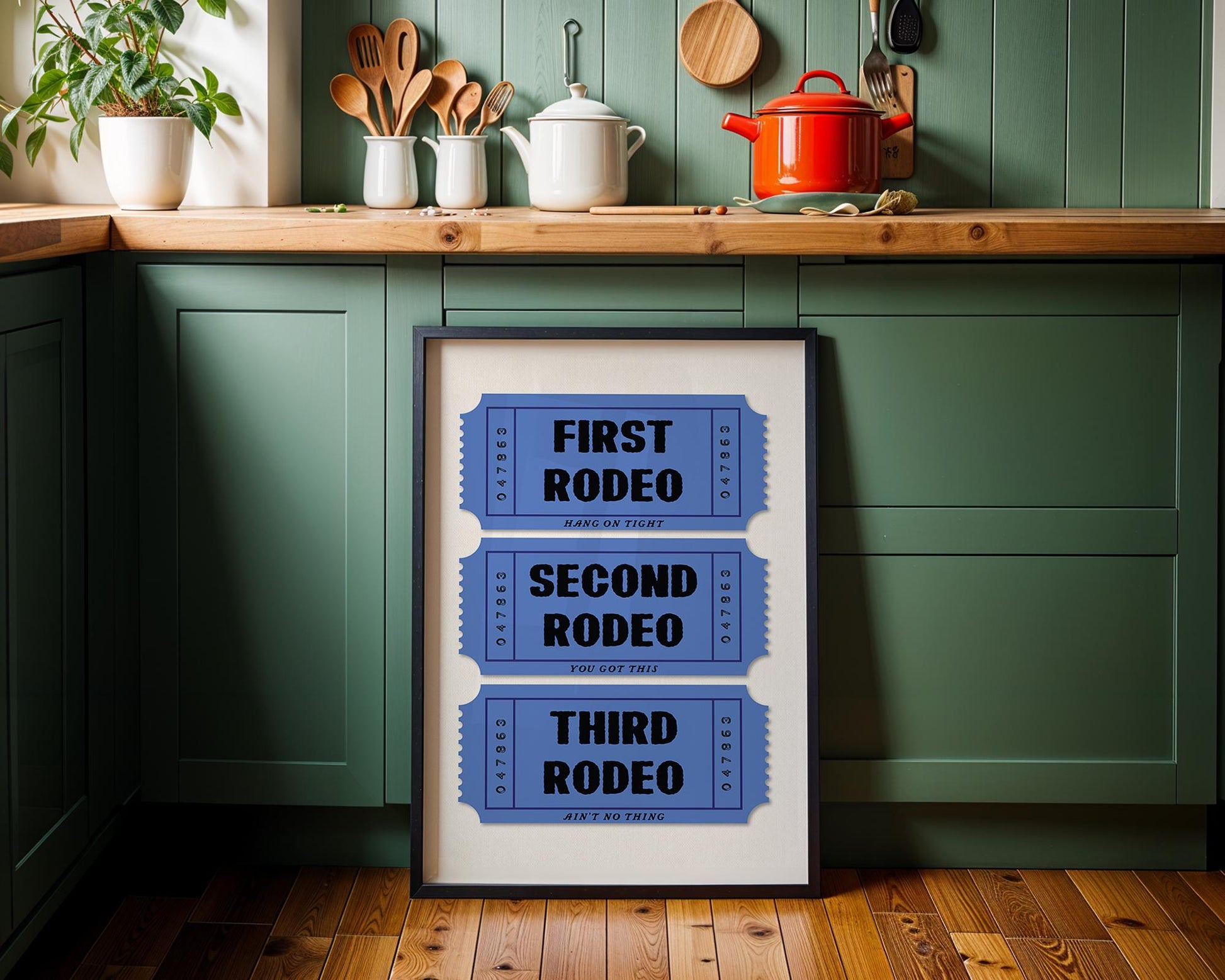 First Rodeo Ticket Art Print, Western Boho Decor, Printed Cowboy Artwork, Fun Wall Art for Home or Office