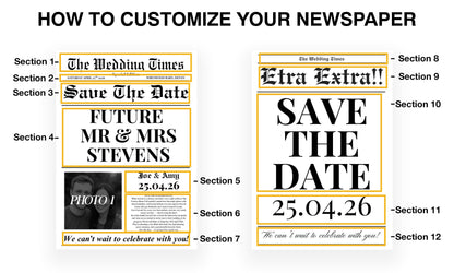 Wedding Save The Date Newspaper