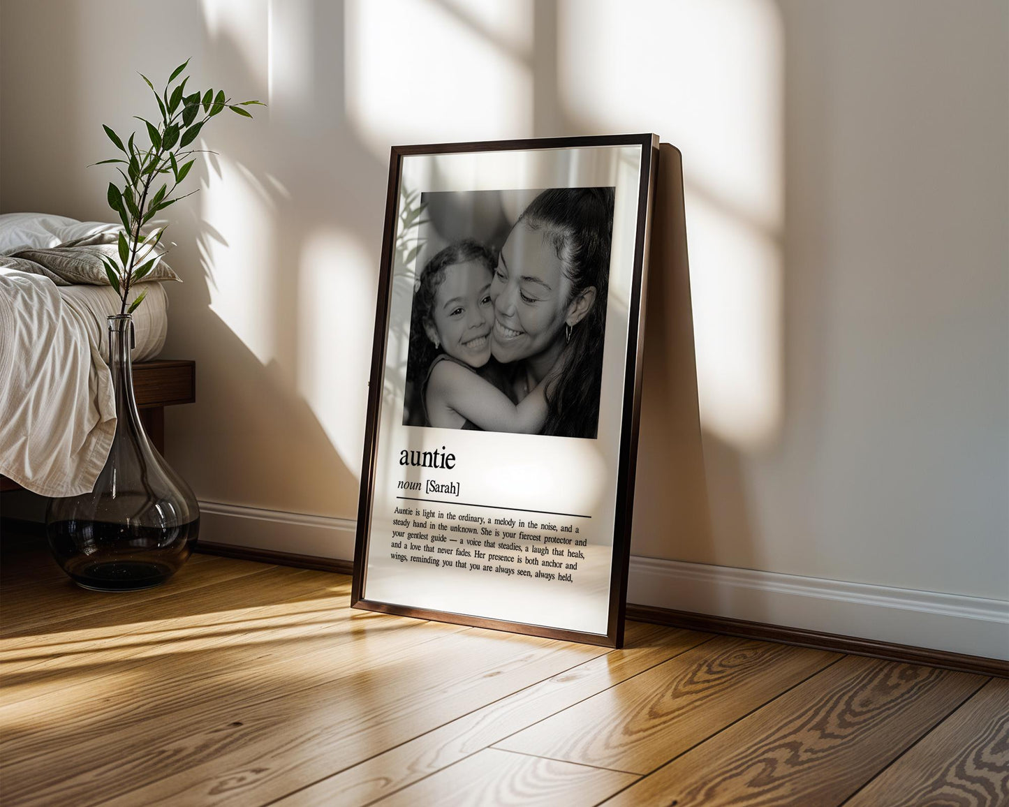 Custom Auntie Definition Wall Art, Personalized Gift for Aunt, Unique Home Decor, Meaningful Auntie Quote, Printed and Shipped,