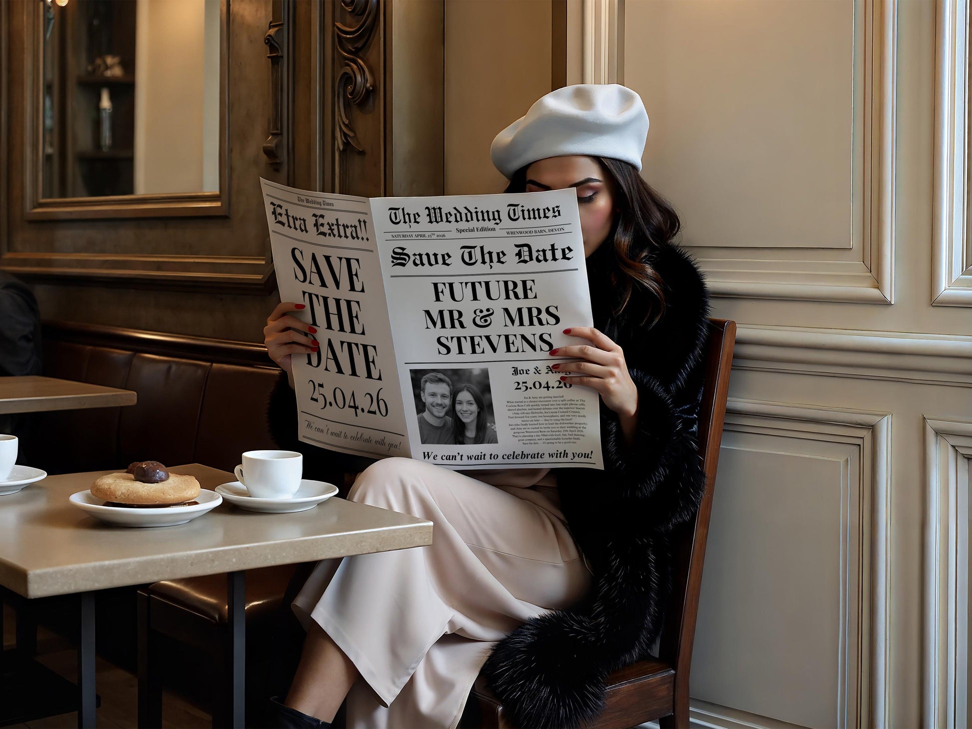 Wedding Save The Date Newspaper