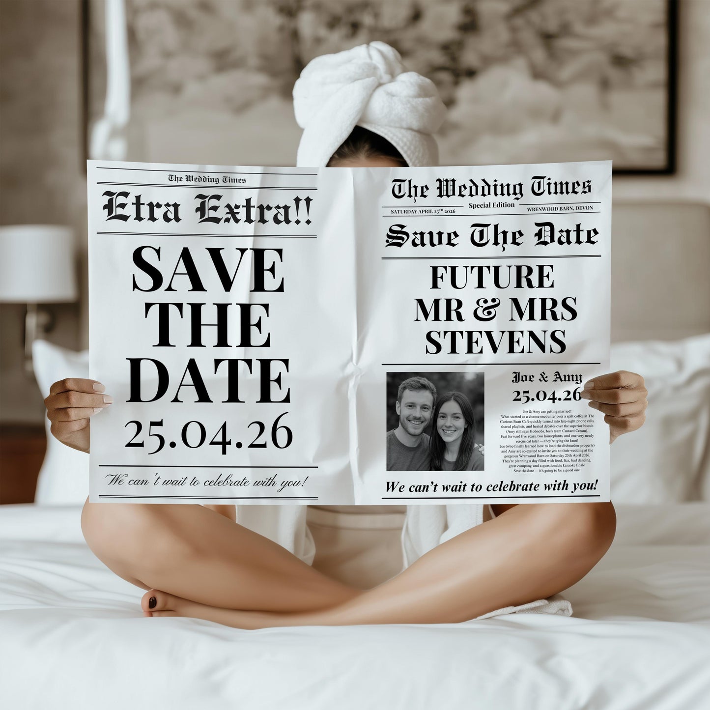 Wedding Save The Date Newspaper