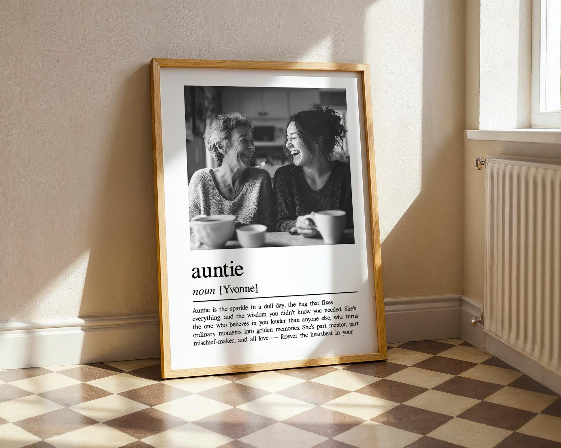 Custom Auntie Definition Wall Art, Personalized Gift for Aunt, Unique Home Decor, Meaningful Auntie Quote, Printed and Shipped,