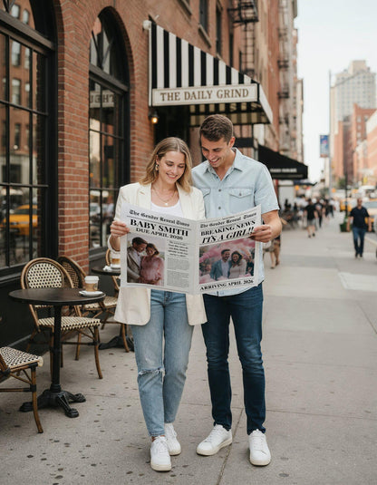 Custom Printed And Shipped Newspaper, Gender Reveal, Baby Announcement Large Newspaper Editable