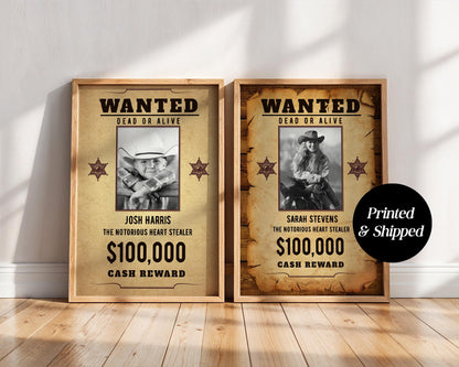Custom Wanted Poster, Personalized Print for Western Decor, Unique Gift Idea for Cowboy Lovers, Fun Party Sign, Printed and Shipped