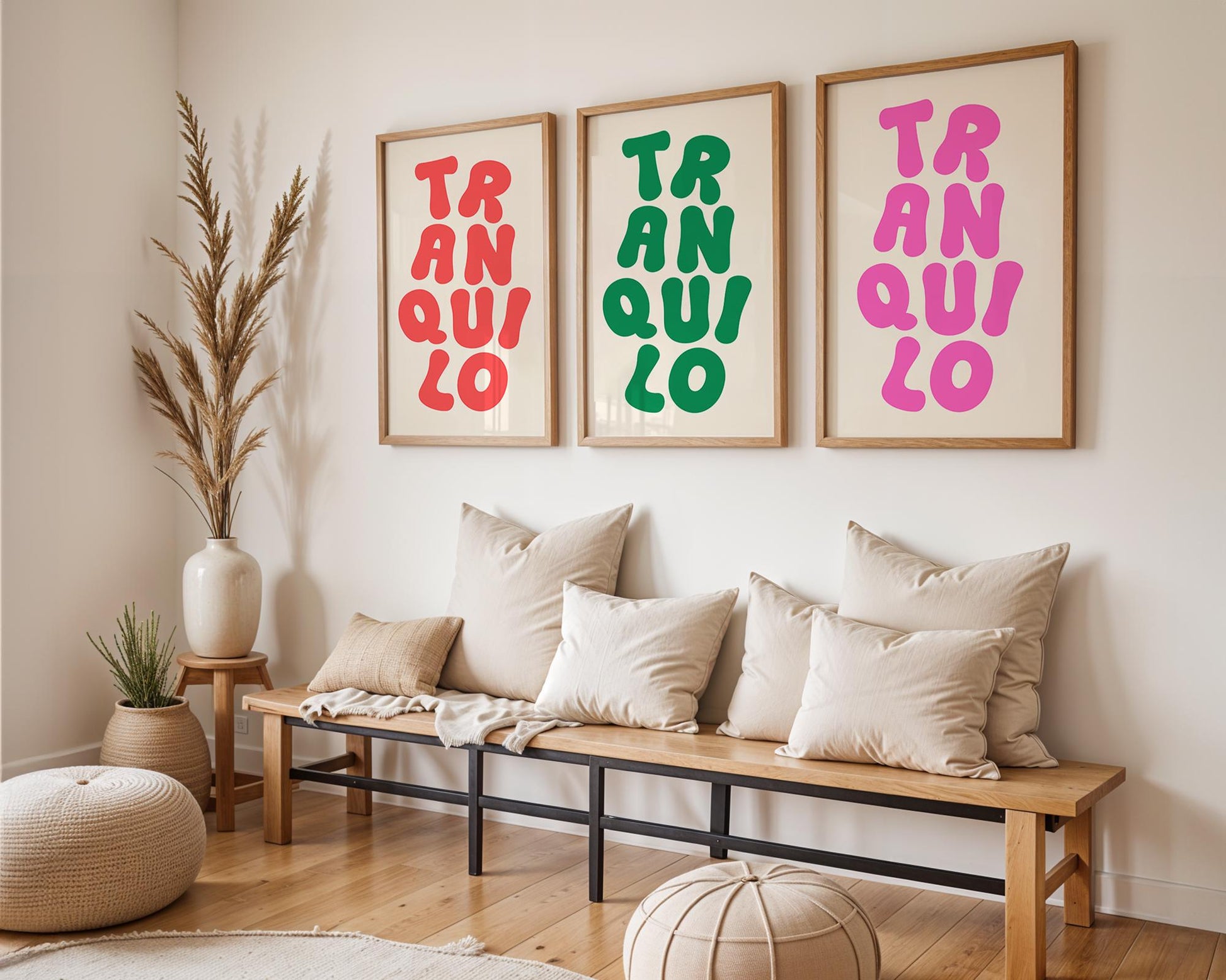 Tranquilo Wall Art, Calm Minimalist Printed and Shipped, Retro Serenity Print, Inspirational Home Deco