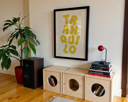 Tranquilo Wall Art, Calm Minimalist Printed and Shipped, Retro Serenity Print, Inspirational Home Deco