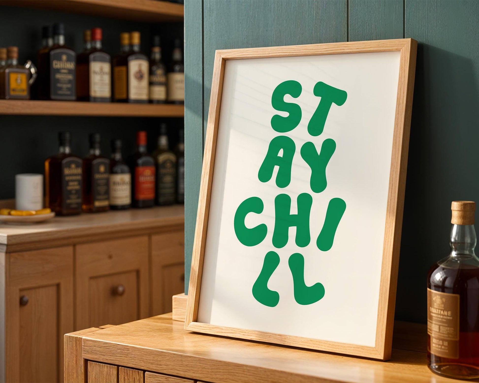 Custom Typography Wall Art, Calm Minimalist Digital Download, Retro Serenity Print, Inspirational Home Deco