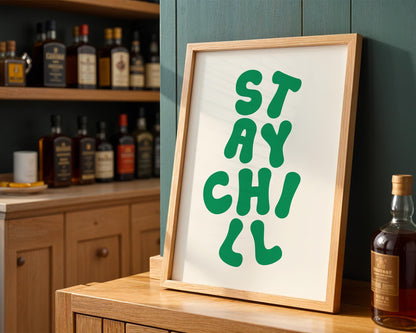 Custom Typography Wall Art, Calm Minimalist Digital Download, Retro Serenity Print, Inspirational Home Deco