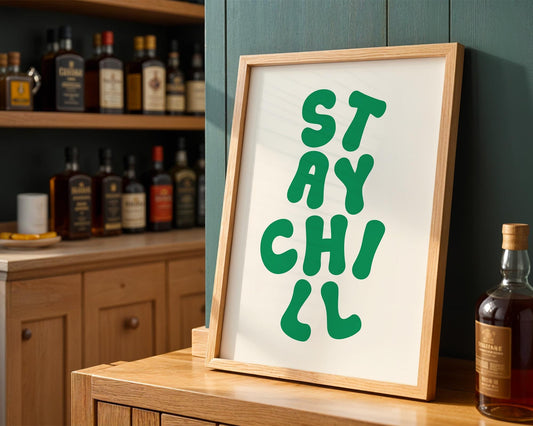 Custom Typography Wall Art, Calm Minimalist Digital Download, Retro Serenity Print, Inspirational Home Deco