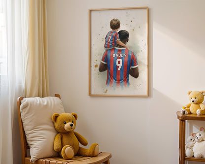 Custom Soccer Print for Dad, Personalized Soccer Art Gift, Unique Father's Day Present, Family Wall Decor, Father's Day Son Daughter Gift