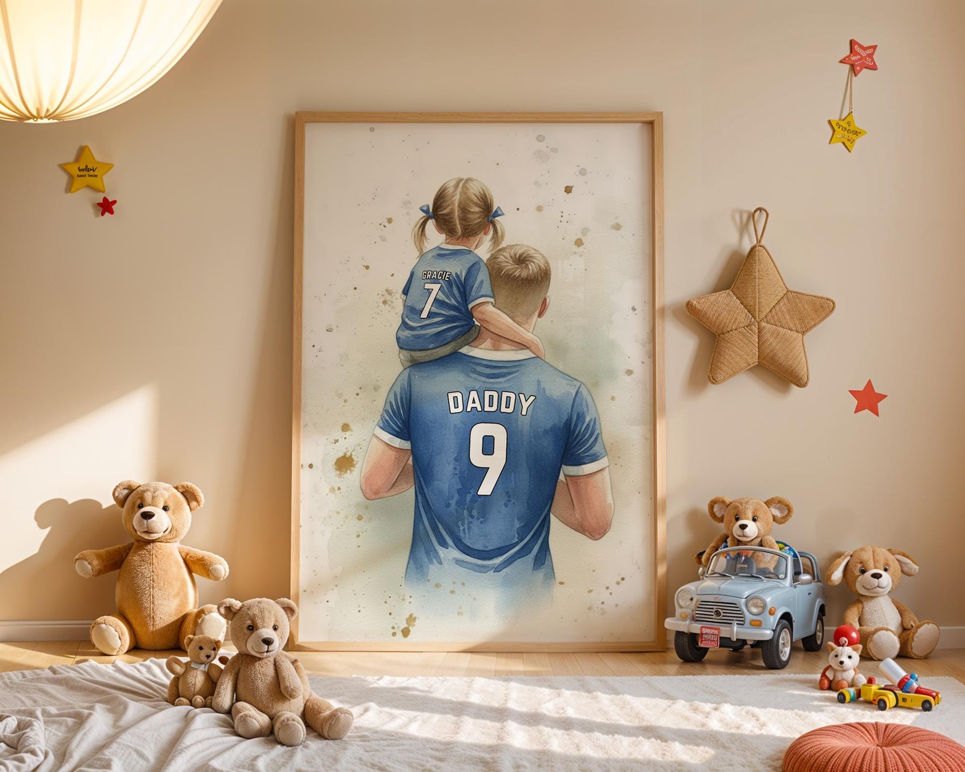 Custom Soccer Print for Dad, Personalized Soccer Art Gift, Unique Father's Day Present, Family Wall Decor, Father's Day Son Daughter Gift