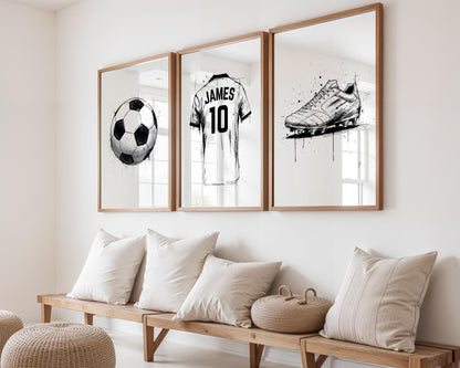 Blueprint Soccer Wall Art Prints, Custom Soccer Decor, Personalized Art for Boys Room, Unique Soccer Gifts, Soccer Poster for Kids' Room
