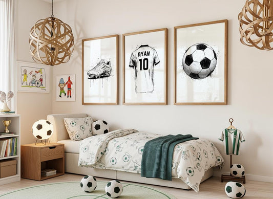 Blueprint Soccer Wall Art Prints, Custom Soccer Decor, Personalized Art for Boys Room, Unique Soccer Gifts, Soccer Poster for Kids' Room