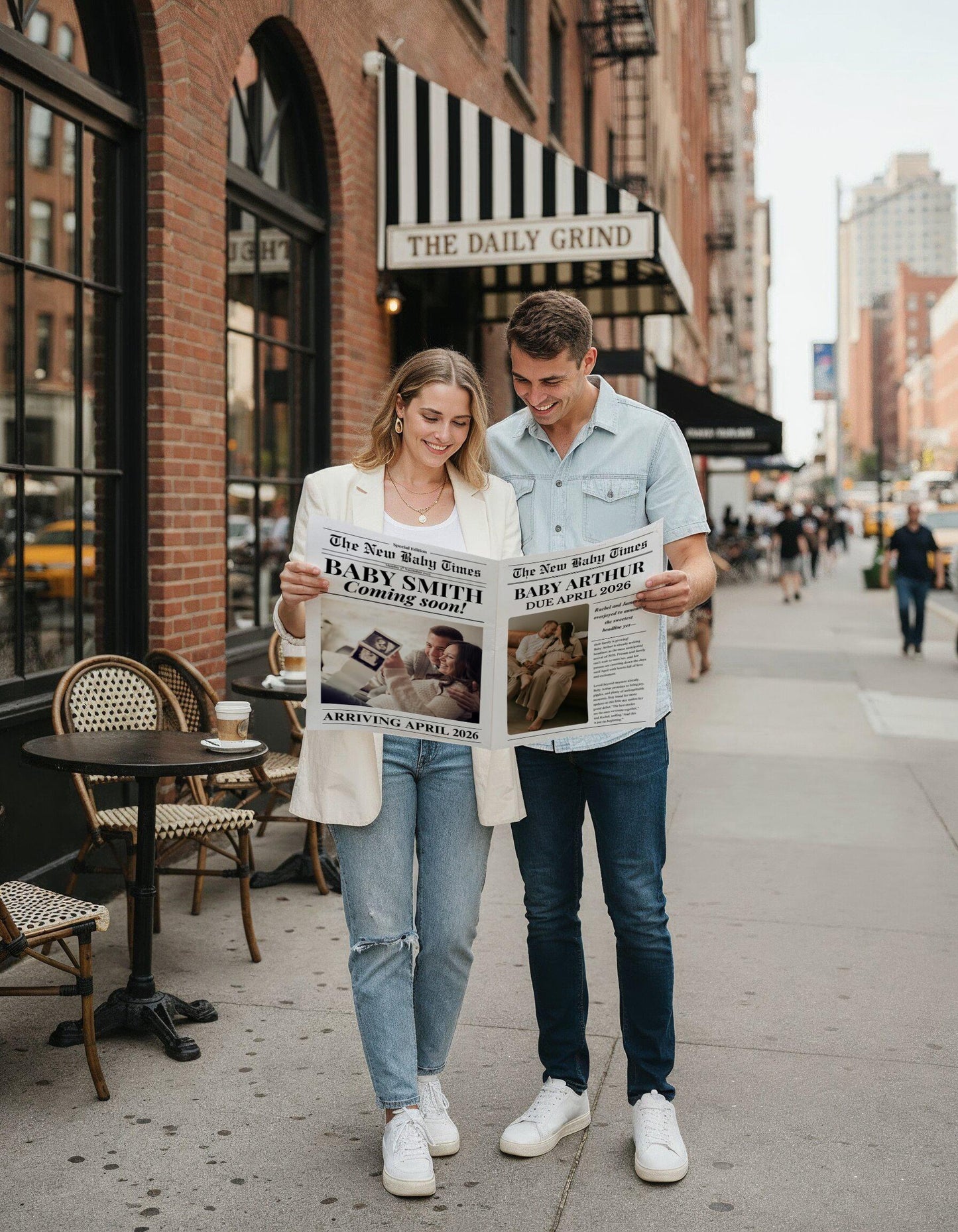 Custom Printed And Shipped Newspaper, Pregnancy Baby Announcement Large Newspaper Editable