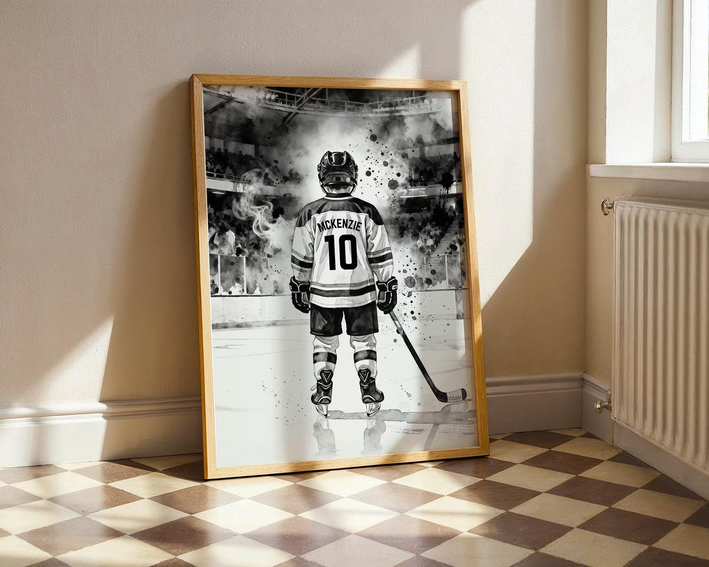 Personalized Hockey Wall Art Print, Custom Jersey Print, Unique Gift for Boys Room, Hockey Decor for Kids