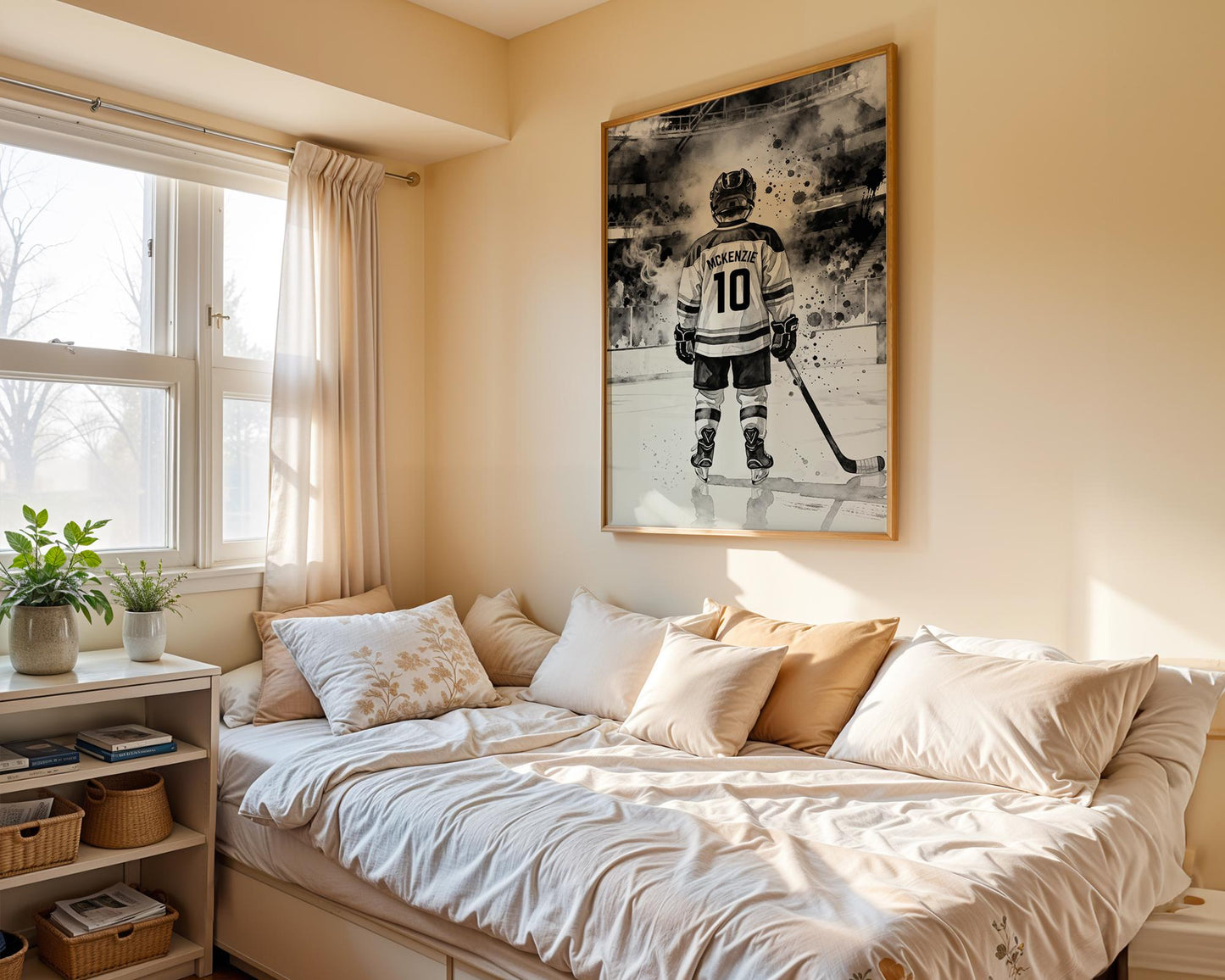 Personalized Hockey Wall Art Print, Custom Jersey Print, Unique Gift for Boys Room, Hockey Decor for Kids
