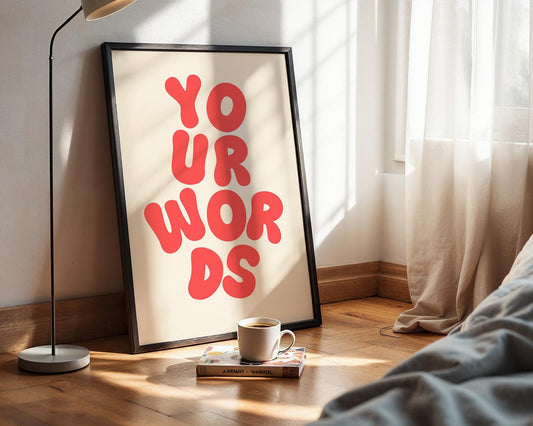 Custom Typography Wall Art, Calm Minimalist Printed and Shipped, Retro Serenity Print, Inspirational Home Deco