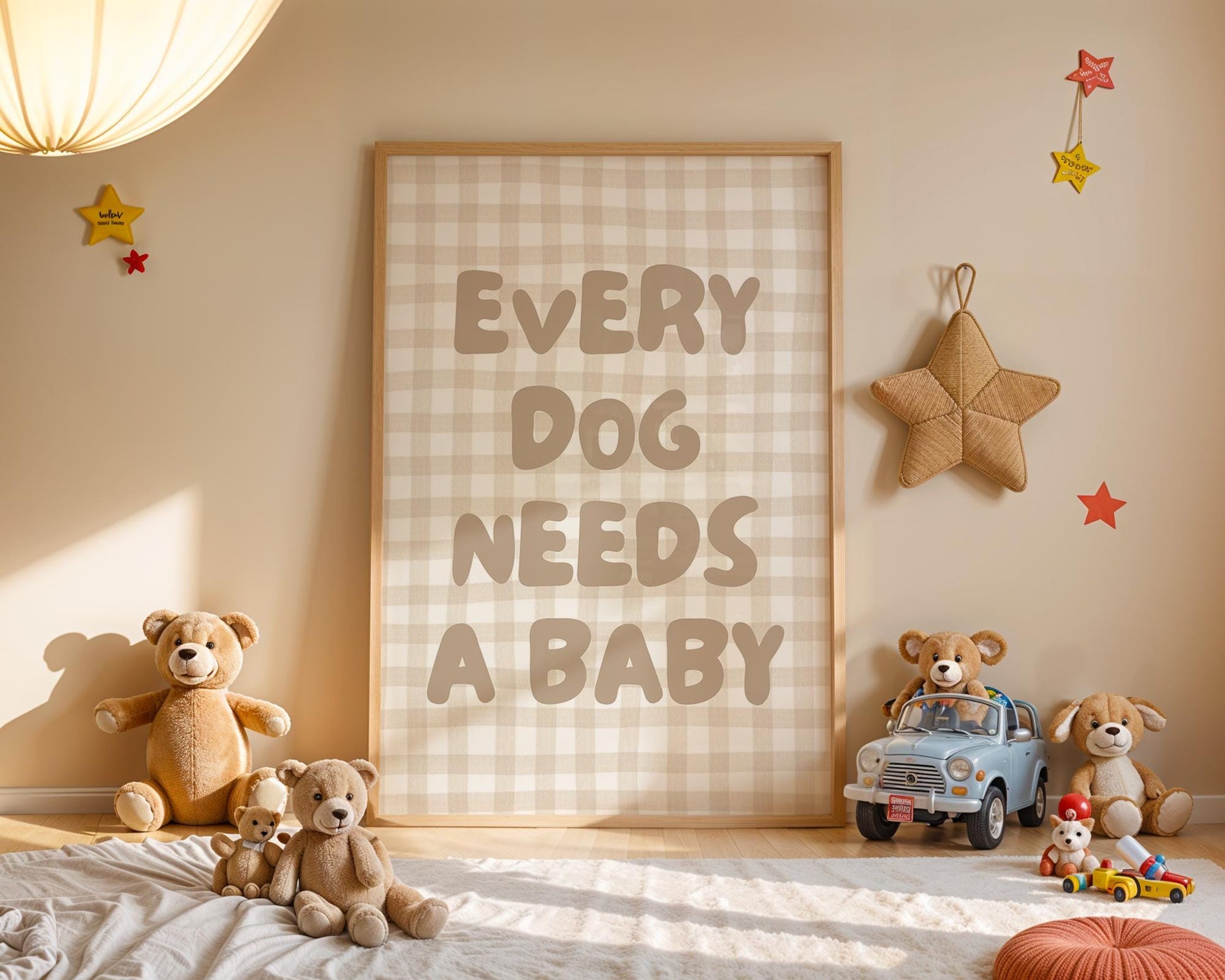 Every Dog Needs A Baby Print, Cute Nursery Wall Art, Digital Download, Baby Announcement, Dog Lover Gift