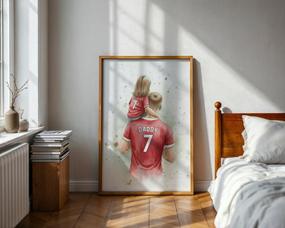 Custom Soccer Print for Dad, Personalized Soccer Art Gift, Unique Father's Day Present, Family Wall Decor, Father's Day Son Daughter Gift