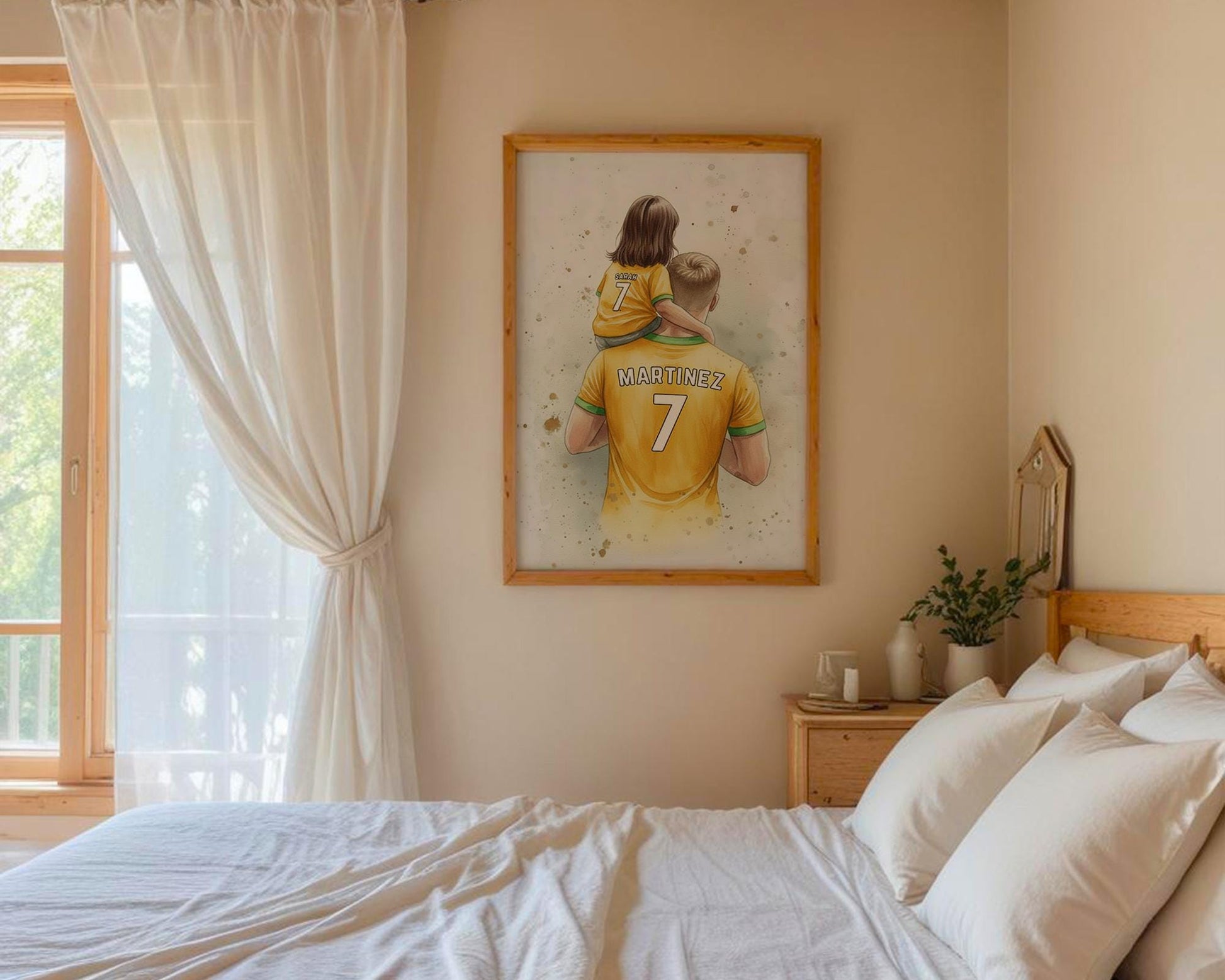 Custom Soccer Print for Girls, Personalized Soccer Art, Unique Soccer Decor, Gift for Soccer Lovers, Wall Art, Any Hairstyle, Football Print