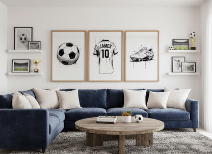 Blueprint Soccer Wall Art Prints, Custom Soccer Decor, Personalized Art for Boys Room, Unique Soccer Gifts, Soccer Poster for Kids' Room