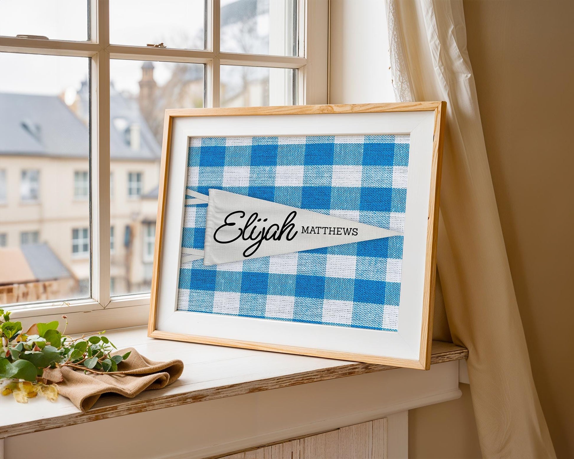 Name Pennant Printable, Customizable Kids Room Decor, Personalized Wall Art, Digital Download for Nursery