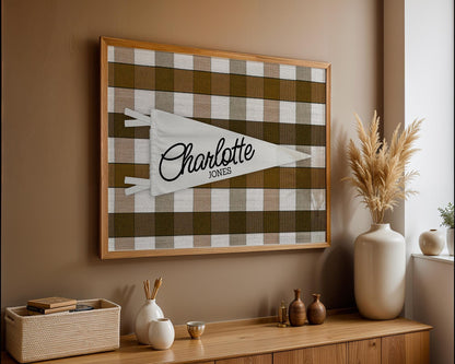 Name Pennant Printable, Customizable Kids Room Decor, Personalized Wall Art, Digital Download for Nursery