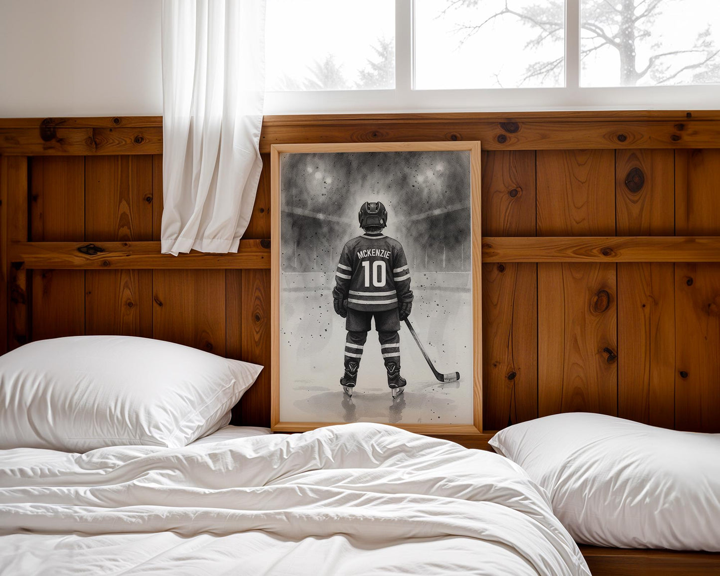 Personalized Hockey Wall Art Print, Custom Hockey Decor, Boys Room Gift, Unique Jersey Art for Kids Bedroom, Digital Download