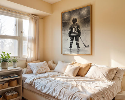 Personalized Hockey Wall Art Print, Custom Hockey Decor, Boys Room Gift, Unique Jersey Art for Kids Bedroom, Digital Download