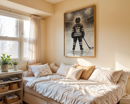 Personalized Hockey Girl Poster, Girls Hockey Wall Art, Custom Decor for Bedrooms, Digital Download Prints
