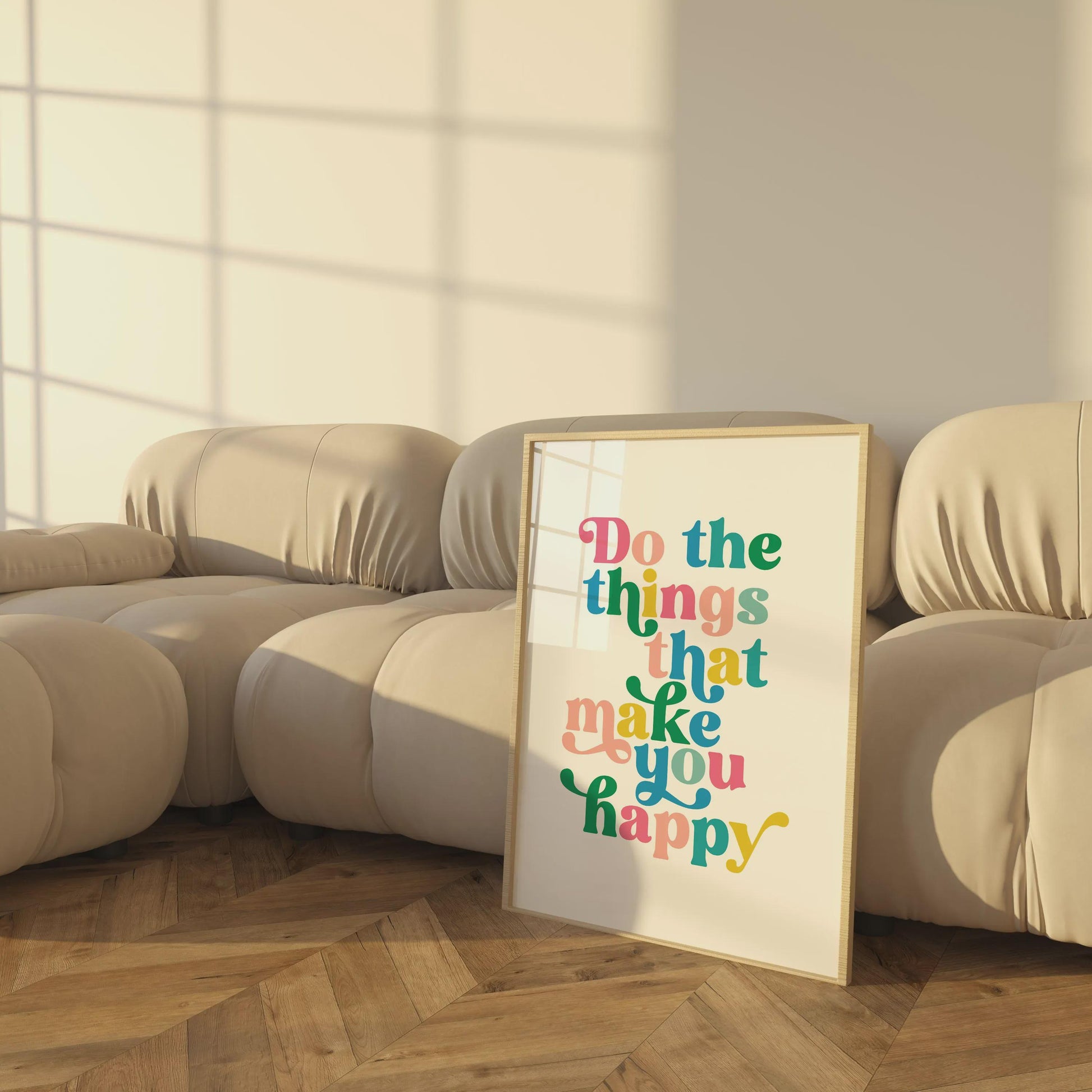 Do What Makes You Happy Print | Colorful Motivational Wall Art | Bright Inspirational Poster | Positive Quote Decor