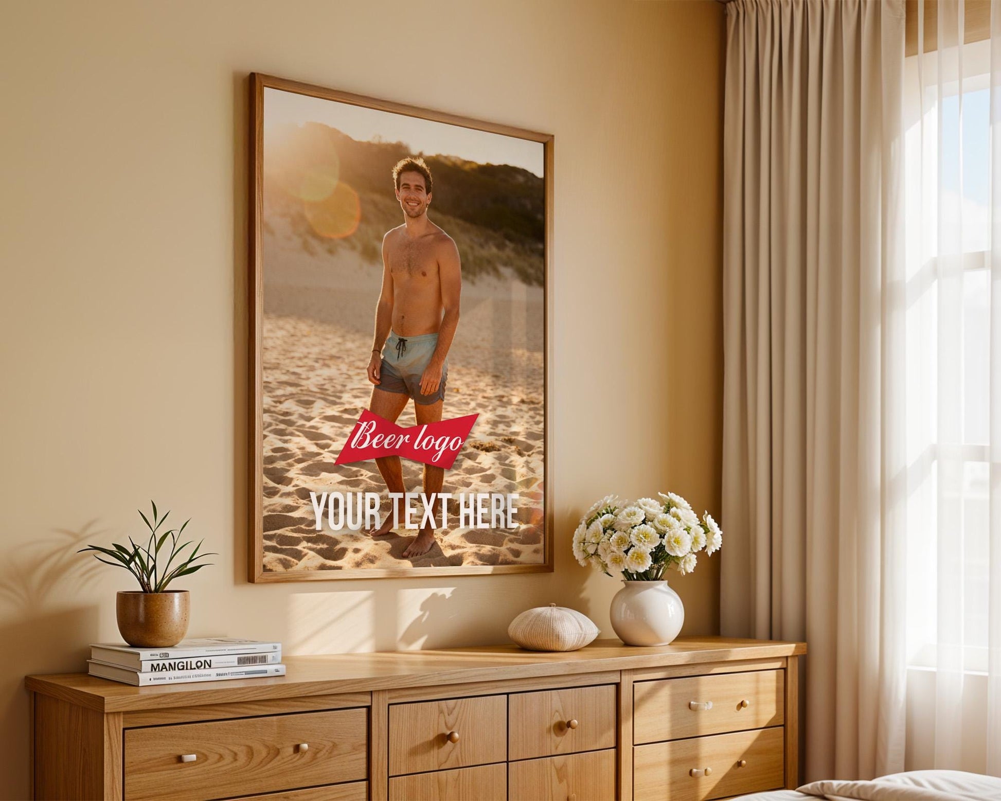 Beer Poster for Girlfriend, Custom Personalized Gift, TikTok Trend, Add A Beer, Any Logo, Unique Wall Art, Digital Download Wall Poster