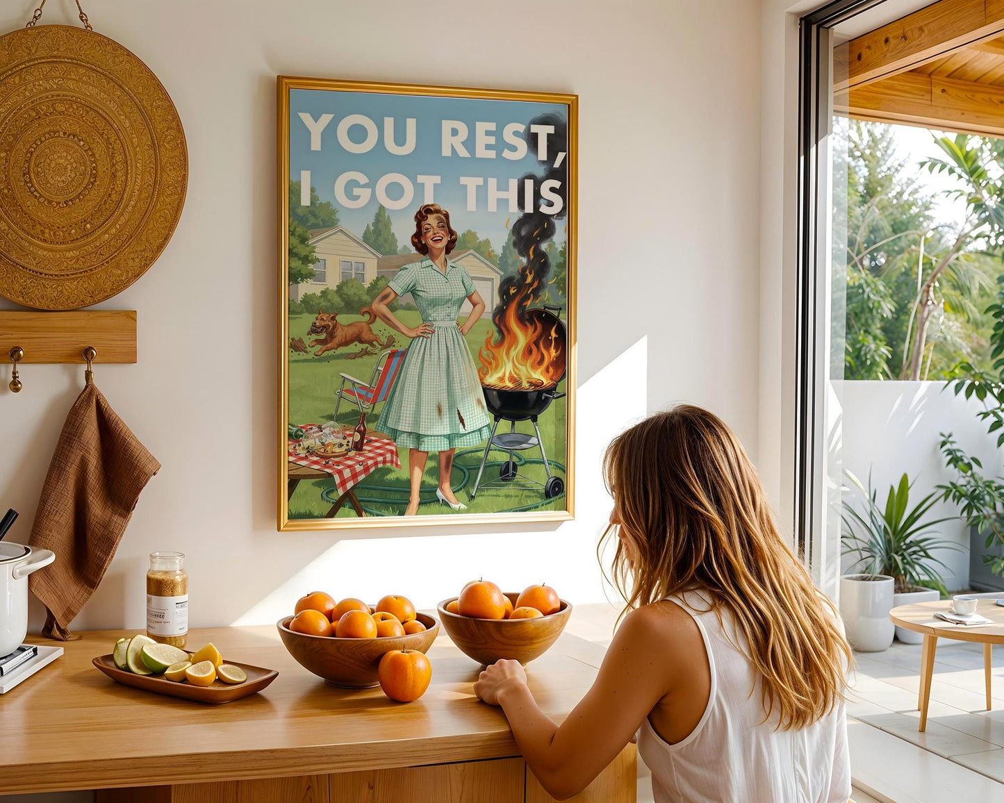 Retro Kitchen Print, Funny 50s Poster, Vintage Cooking Art, Humorous Kitchen Decor, Retro Wall Art Gift Ideas, “I Got This” Print