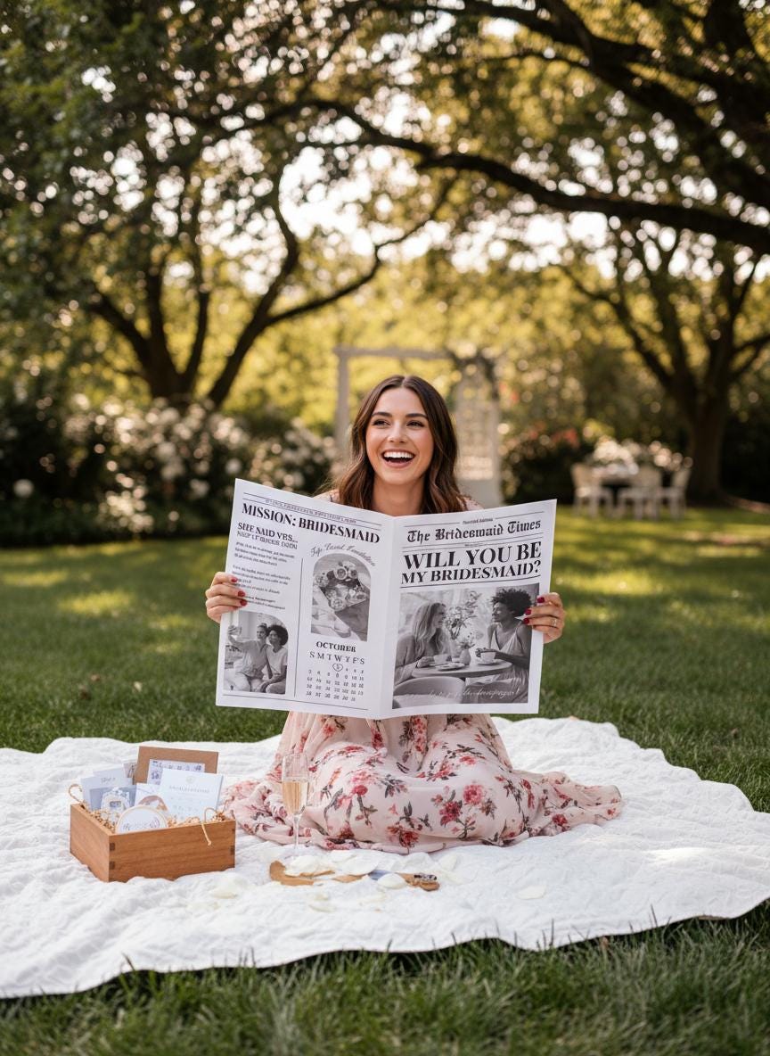 Bridesmaid Proposal Newspaper Printed, Custom Gifts for Will You Be My Bridesmaid, Unique Proposal, Printed and Shipped, Maid of Honour