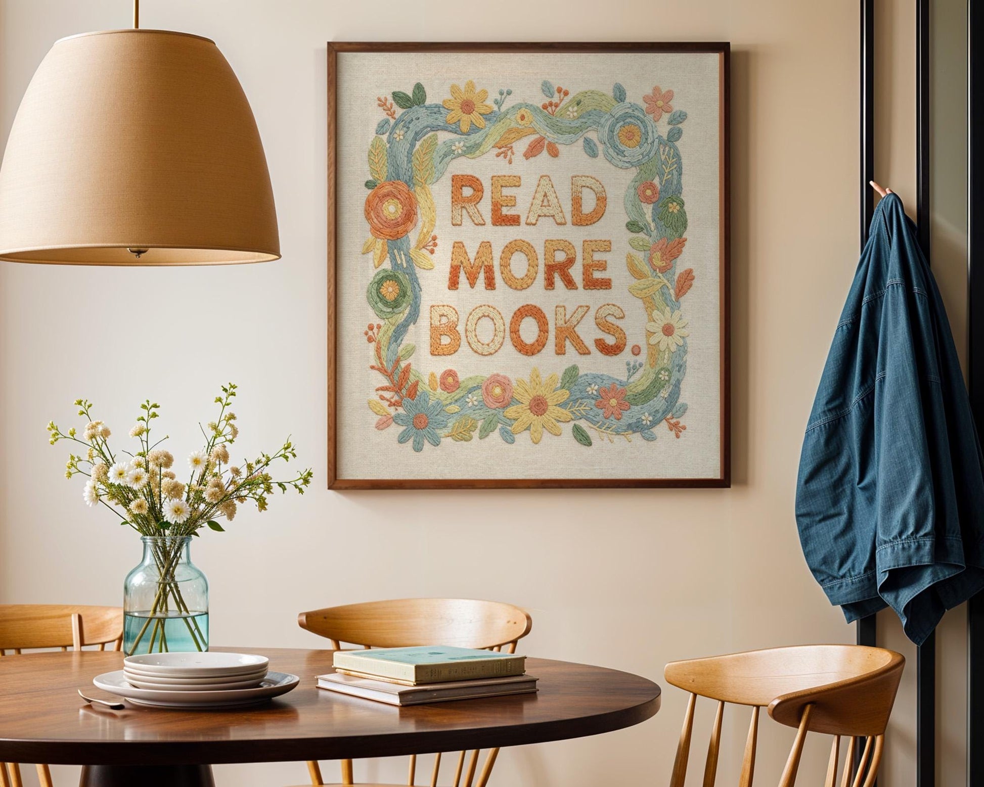 Read More Books Wall Art, Cute Library Print, Bookworm Decor, Colorful Reading Nook Art, Digital Download for Kids