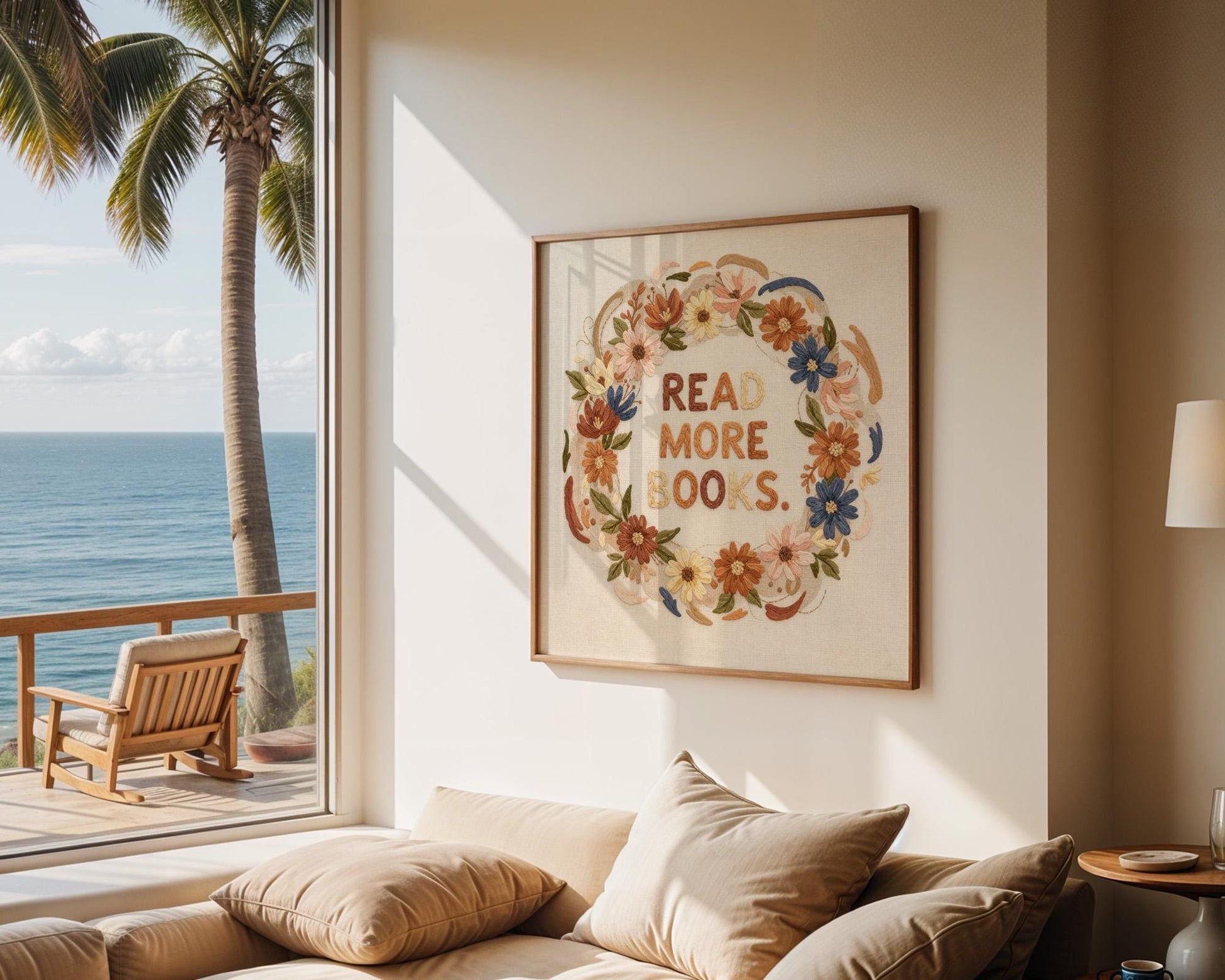 Read More Books Wall Art, Floral Book Lover Print, Minimalist Reading Decor, Digital Download for Kids and Adults, Bookish Wall Poster