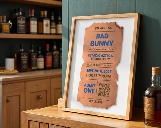 Custom Concert Ticket Stub Poster, Personalized Music Art, Vintage Gift, Unique Memory Keepsake, Perfect for Music Lovers and Collectors