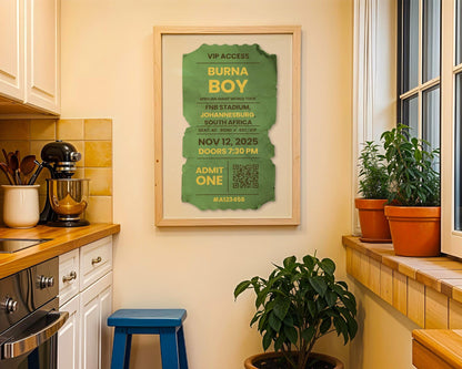 Custom Concert Ticket Stub Poster, Personalized Music Art, Vintage Gift, Unique Memory Keepsake, Perfect for Music Lovers and Collectors