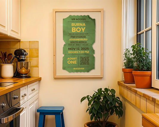 Custom Concert Ticket Stub Poster, Personalized Music Art, Vintage Gift, Unique Memory Keepsake, Perfect for Music Lovers and Collectors