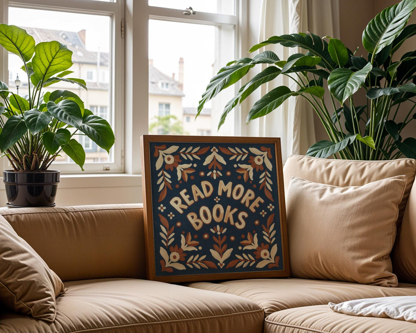 Read More Books Wall Art, Retro Book Lover Print, Vintage Reading Nook Decor, Digital Download for Home and Classroom