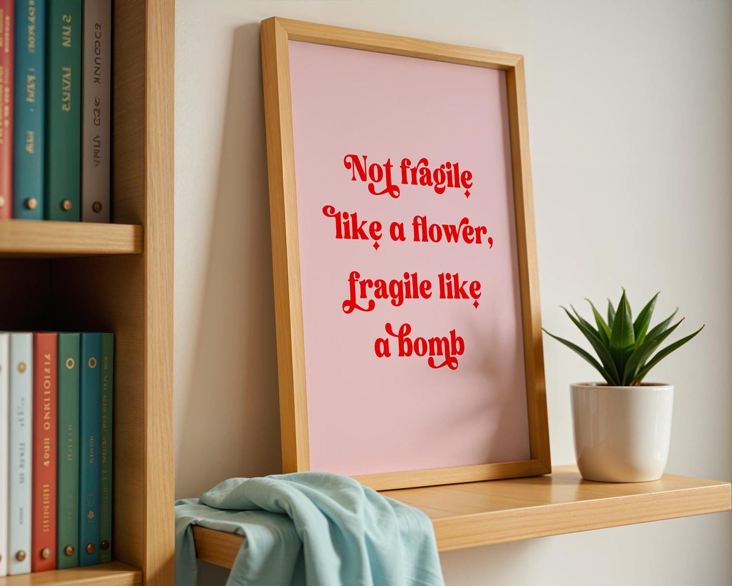 Not Fragile Like a Flower Poster, Feminist Wall Art, RBG Quote Decor, Empowering Gift for Her, Inspirational Home Decor