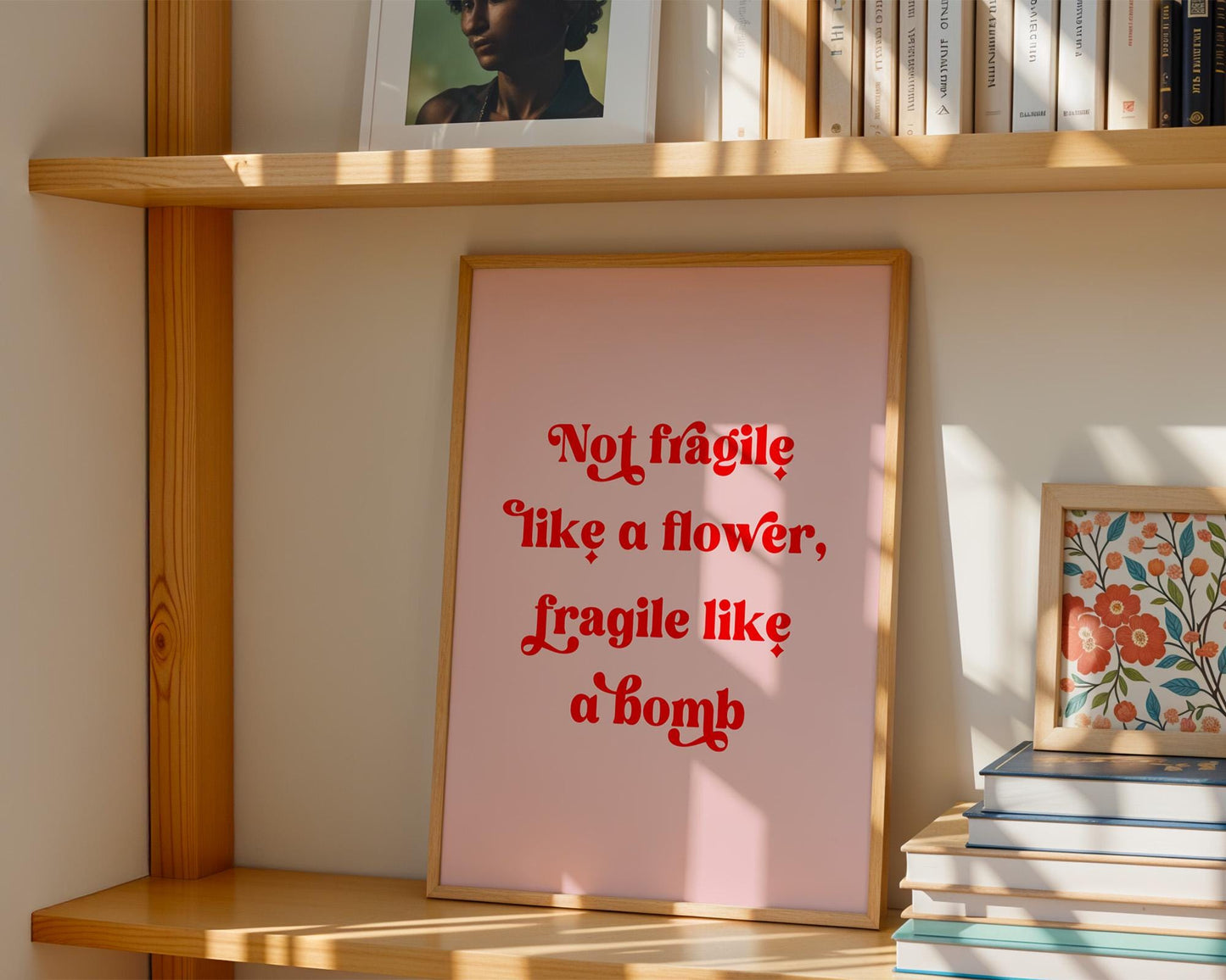 Not Fragile Like a Flower Poster, Feminist Wall Art, RBG Quote Decor, Empowering Gift for Her, Inspirational Home Decor