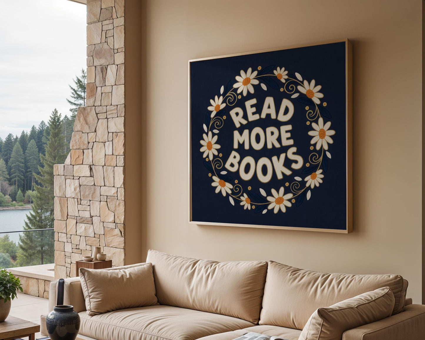 Read More Books Wall Art, Vintage Library Decor, Book Lover Printable, Reading Nook Art, Digital Download for Readers