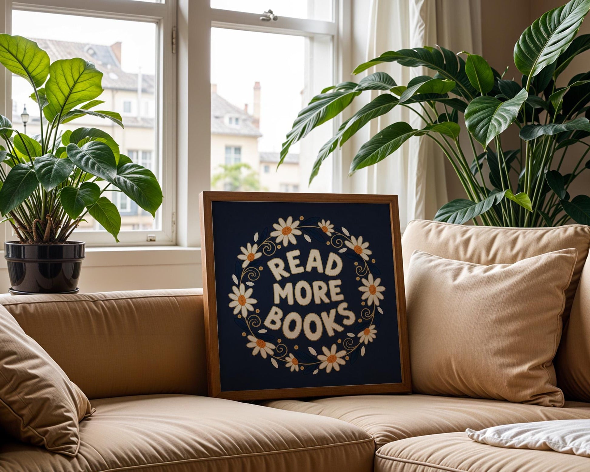 Read More Books Wall Art, Vintage Library Decor, Book Lover Printable, Reading Nook Art, Digital Download for Readers