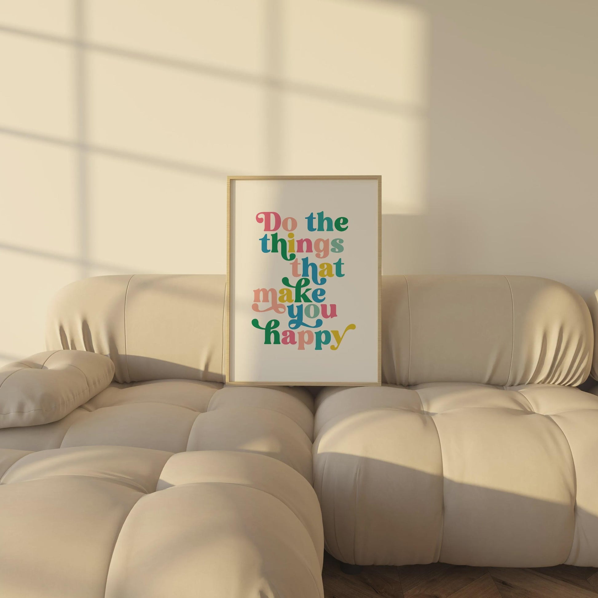 Do What Makes You Happy Print | Colorful Motivational Wall Art | Bright Inspirational Poster | Positive Quote Decor