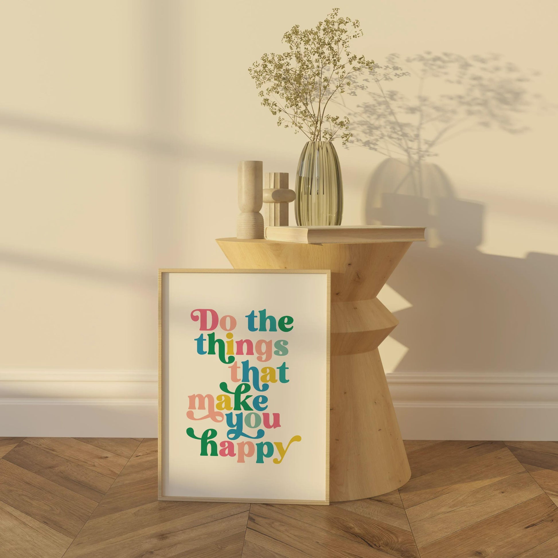 Do What Makes You Happy Print | Colorful Motivational Wall Art | Bright Inspirational Poster | Positive Quote Decor