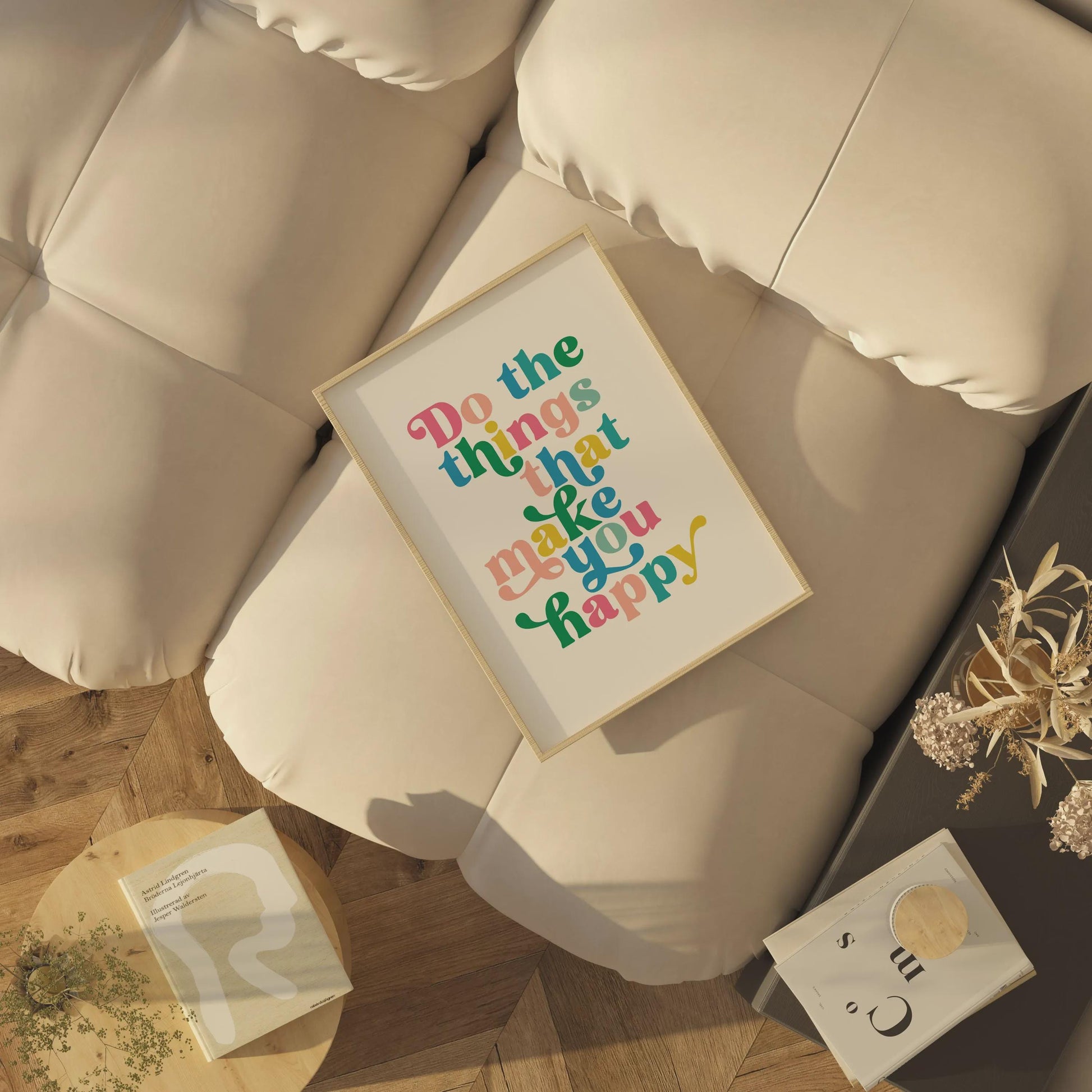 Do What Makes You Happy Print | Colorful Motivational Wall Art | Bright Inspirational Poster | Positive Quote Decor